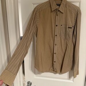 D&G Men's Beige Striped Button Down shirt.  2004